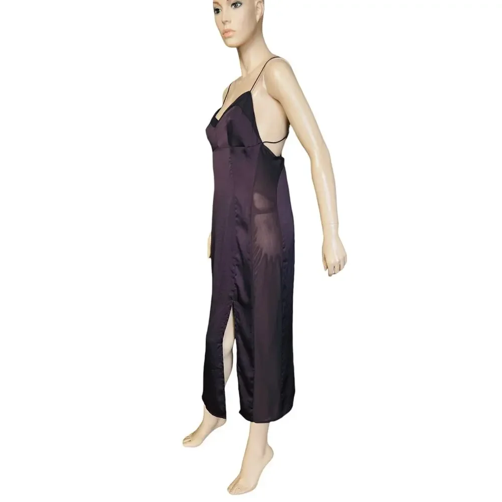 Free People Intimately City Cool Satin Slipdress Size Large Sweetheart Neckline - Picture 7 of 16